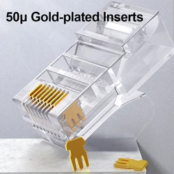 Conectores RJ45 CAT6/CAT5E modulares chapados en oro – 8P8C UTP
