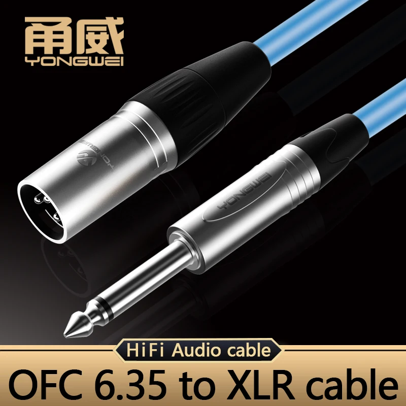YONGWEI Cable de micrófono XLR de 3 pines a Jack de 6,5mm, Cable TS auxiliar de 6,5mm, macho a XLR hembra para amplificador