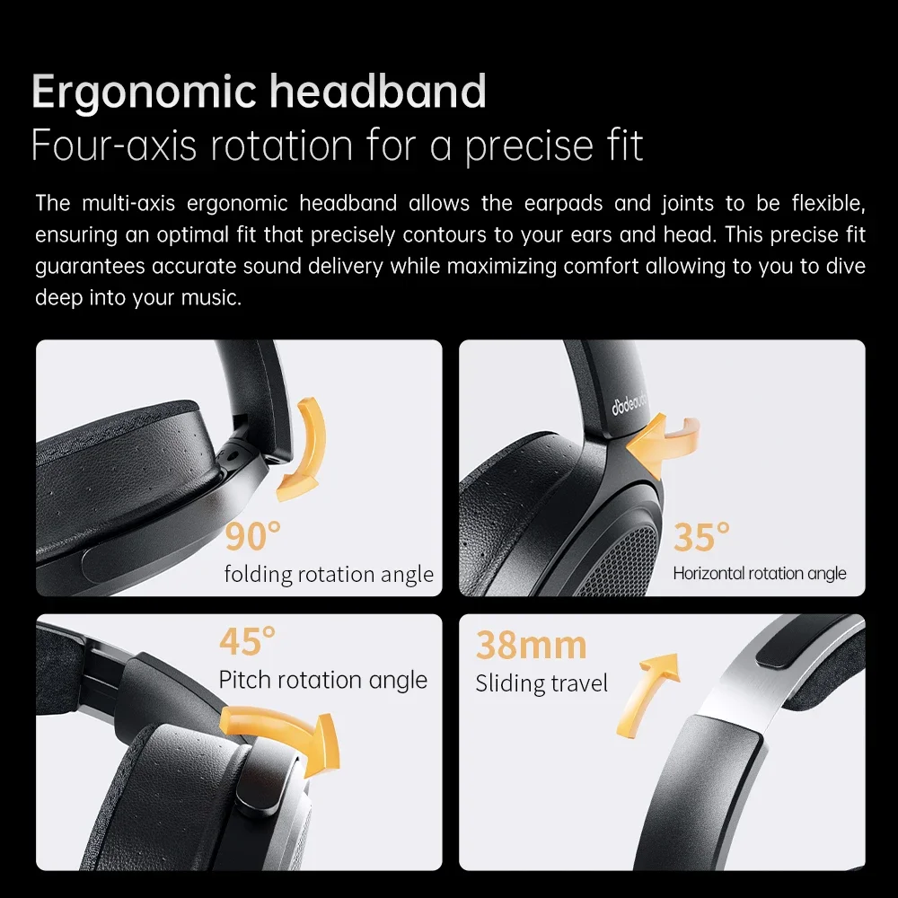 FiiO JT7 auriculares audiófilos magnéticos planos con cable diseño de controlador plano 95x86mm, Cable de 4,4mm/3,5mm diadema ajustable