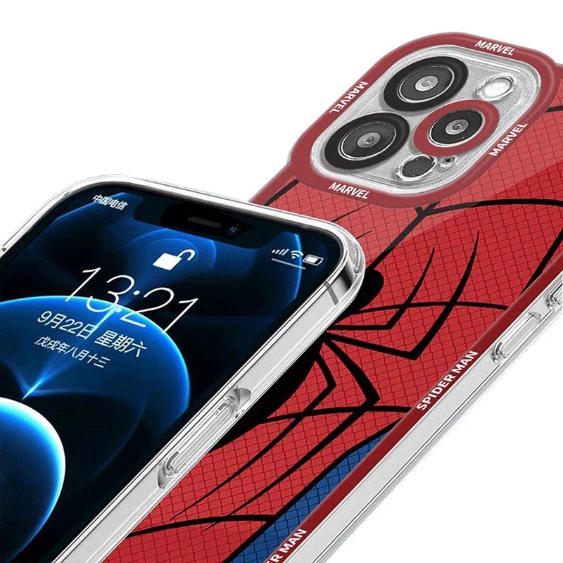 Funda de teléfono Marvel Spider Man para Xiaomi POCO X7 Pro X6 X5 M3 X3 NFC X4 GT M4 F5 Mi 11 Lite 5G NE 11T cubierta de protección completa transparente - imagen 2