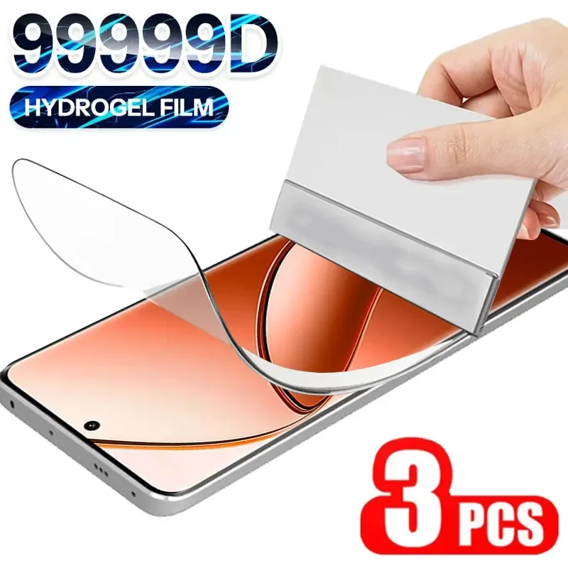 3 uds película de hidrogel para Realme 12 Pro Plus 11 10 9 7 Pro 7i 8i 9i C67 4G C55 C53 C33 C30 C21Y C25Y C31 C35 Protector de pantalla suave