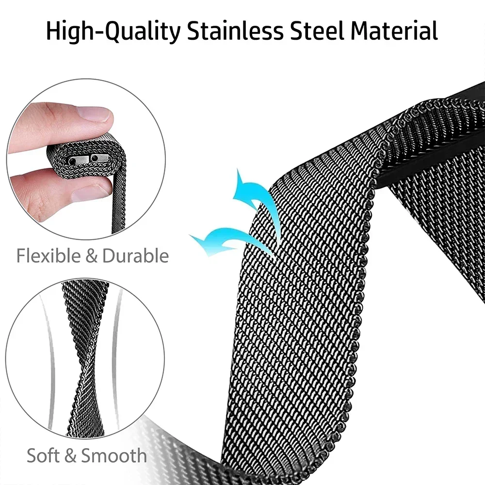 Correa milanesa para Xiaomi Redmi Watch 5 Active Metal Loop acero inoxidable 20mm-22mm banda Redmi Watch 5 Lite pulsera magnética - imagen 4