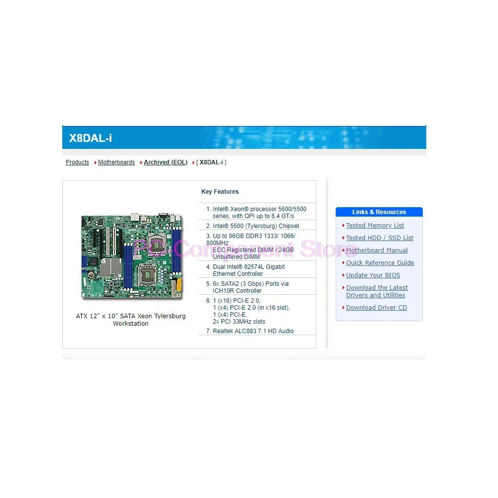 Placa Base para Servidor Compatible con la Serie 5600/5500 DDR3 X8DAL-i - imagen 5