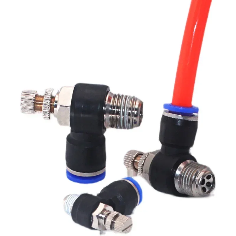 1 Uds SL 4 6 8 10 12mm conexión rápida conector neumático M5 "1/8" 1/4 "3/8" 1/2 válvula reguladora de velocidad del aire válvula de acelerador - imagen 5