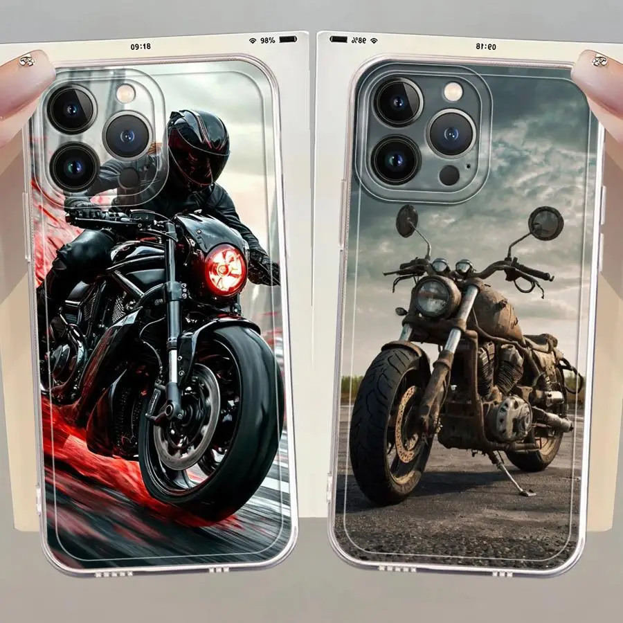 Guapo arte de motocicleta funda suave para Apple iPhone 7 8 SE 16e 13 12 11 Pro Max XR 15 14 16 Plus XS