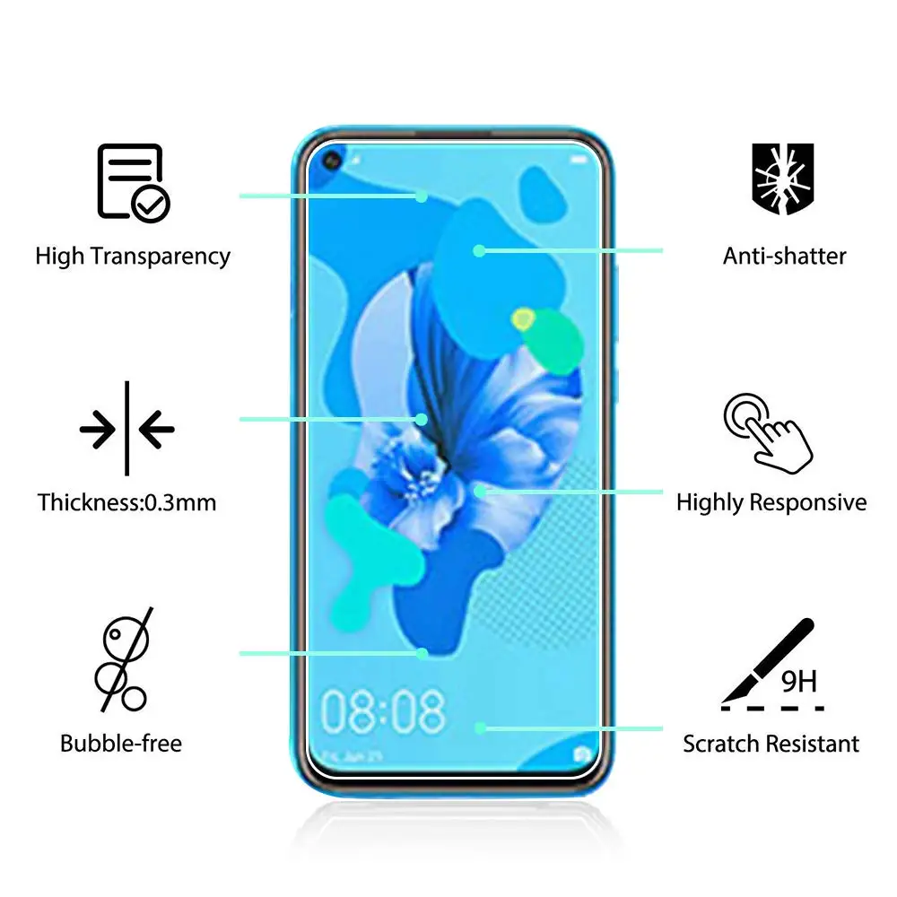 Vidrio templado para Huawei, Protector de pantalla para Y6S, Y6P, Y7P Pro Prime 2019, 3 unidades - imagen 5