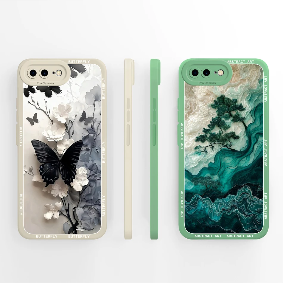 Para iPhone 7 8 Plus iPhone SE funda trasera estética para iPhone7 Plus iPhone8 Plus iPhoneSE carcasa de teléfono de silicona líquida suave