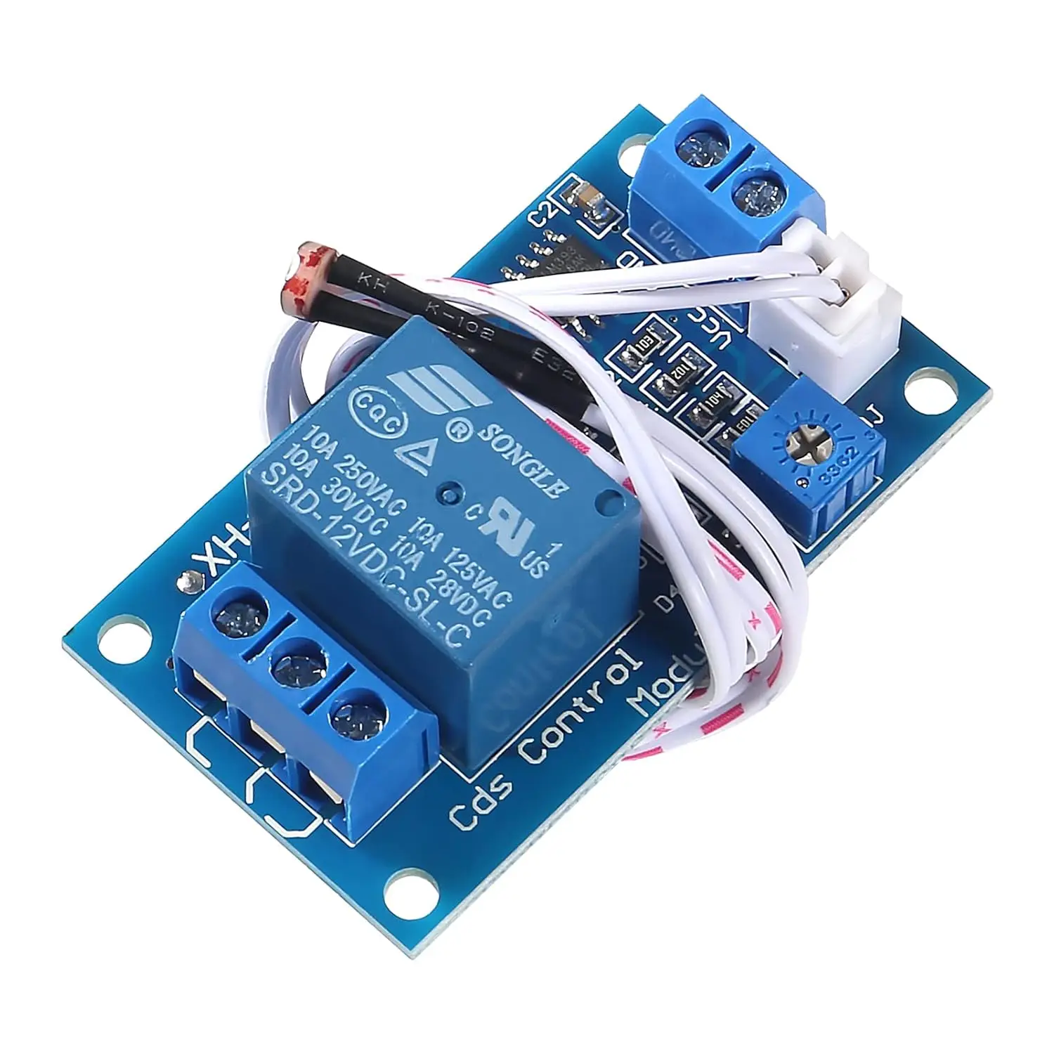 Módulo de Control automático de luz XH-M131, 2 uds., 5V, 12V, relé de Control de luz, interruptor de luz, módulo de resistencia fotosensible con Cable - imagen 2