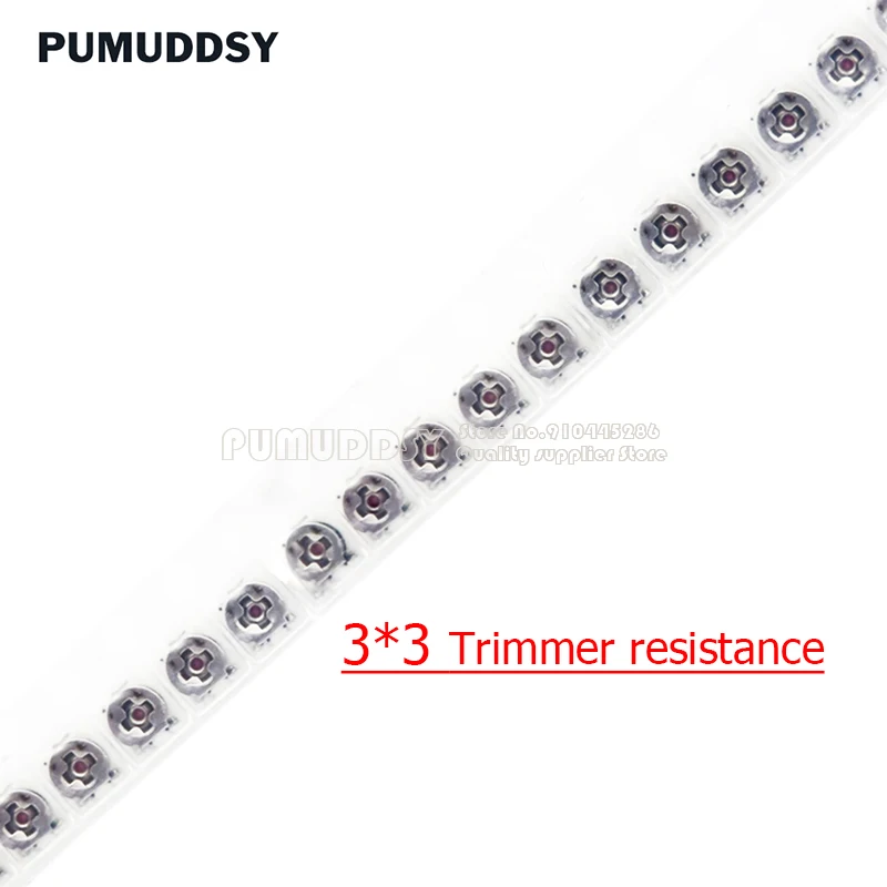 10 Uds 3*3 potenciómetro de resistencia Trimmer Trimpot Smd 3x3 resistencia Variable ajustable 100 500 1k 2k 5k 10k 20k 50k 100k 1m Ohm