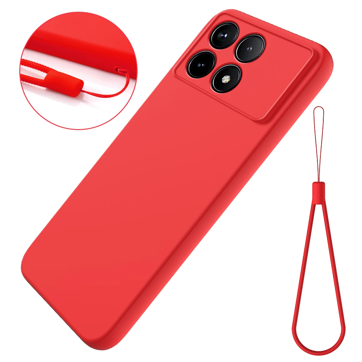 Funda de silicona para POCO F6 Pro 5G, carcasa protectora con correa de silicona líquida para Xiaomi POCO F6 Pro - imagen 4