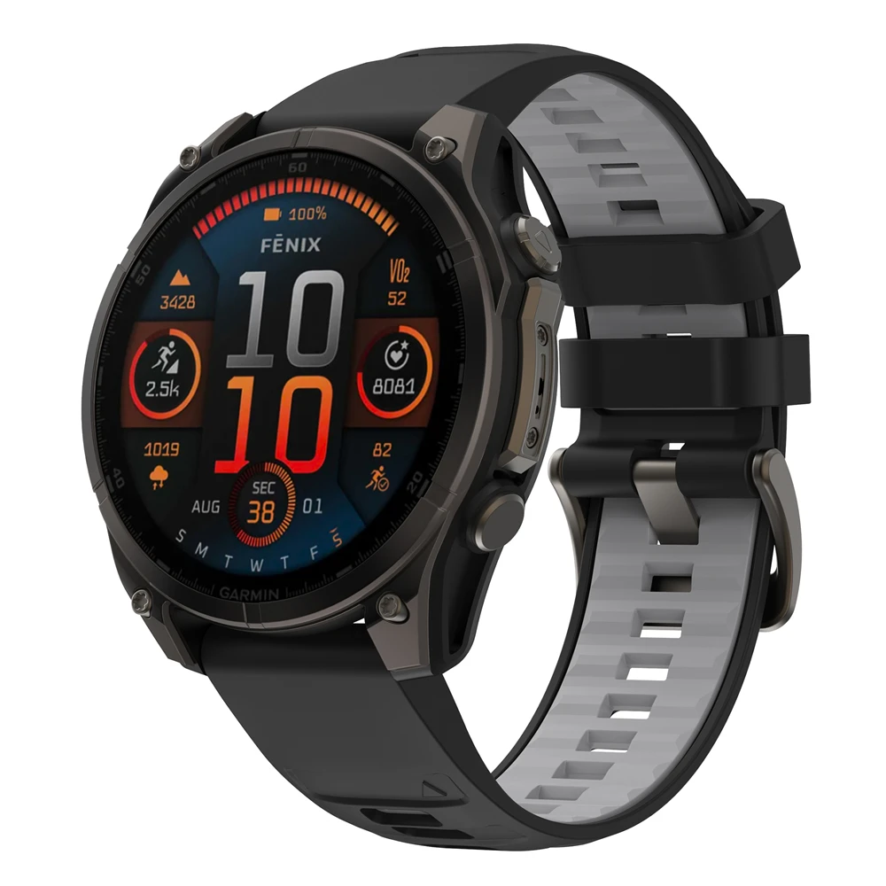 Correa de silicona QuickFit de 22mm y 26mm para Garmin Fenix 8x 51mm 47mm E 7X 7 6X 6 Pro 5X Plus pulsera Enduro 3 Quatix Epix Gen 2 - imagen 2