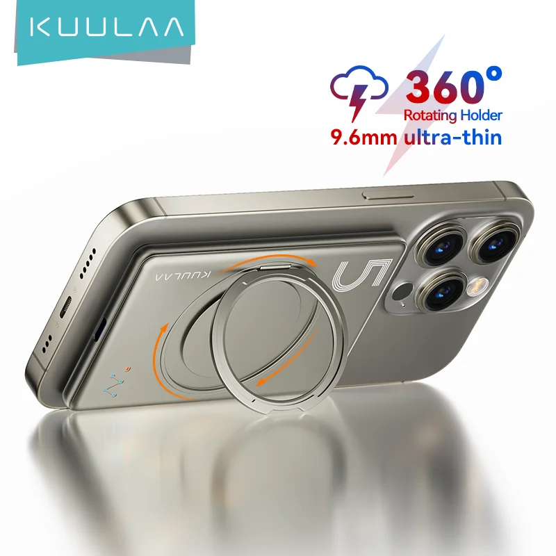 KUULAA Magsafe Power Bank 5000mAh batería magnética con soporte batería externa carga rápida para iPhone 16 15 14 13 PowerBank