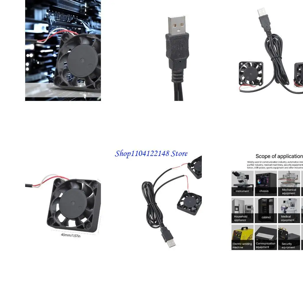 P9FA 40 mm Ventilador enfriamiento sin escobillas 5V USB USB RECHILE REFRIGIO REFRADOR PARTE