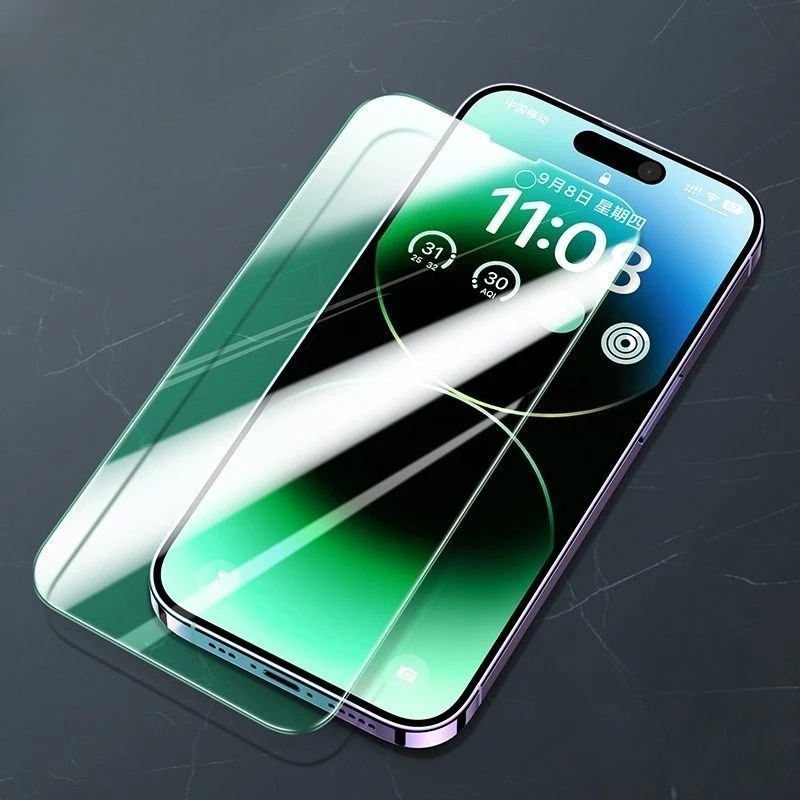 Protector de Pantalla de Luz Verde para Apple iPhone 17 16 15 14 Pro Max Plus Air 16E 17promax, Cristal Templado, Protección Anti-luz Azul para los Ojos