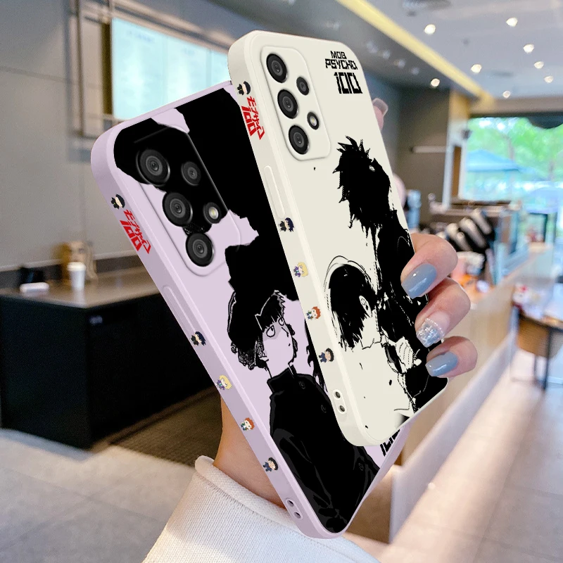 Funda de teléfono Mob Psycho 100 Shigeo Kageyama para Samsung, A55, A53, A33, A52, A32, A71, A51, A21S, A35, A25, 5G, cuerda líquida izquierda - imagen 3