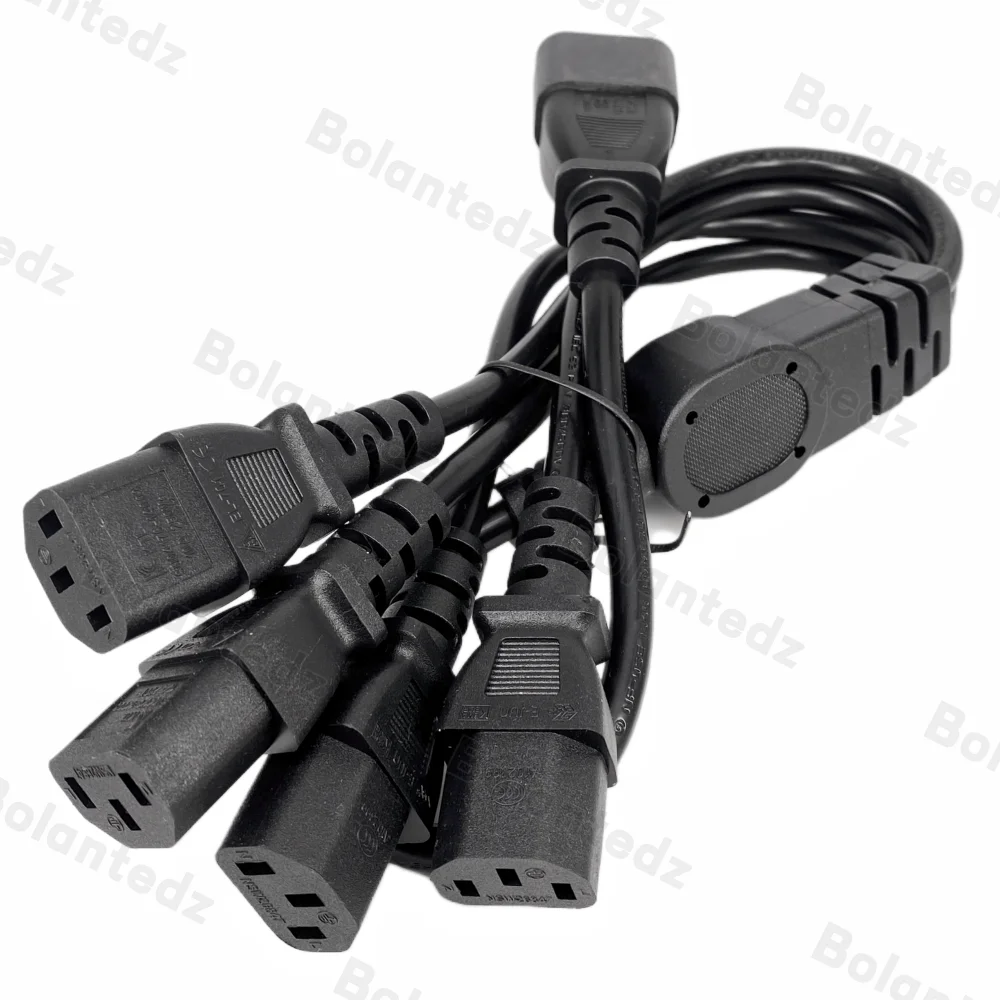 Conector macho IEC 320 C14 de alta calidad a cable de alimentación divisor tipo Y hembra 4XC13, C14 a 4 x C13, 250V/10A - imagen 2