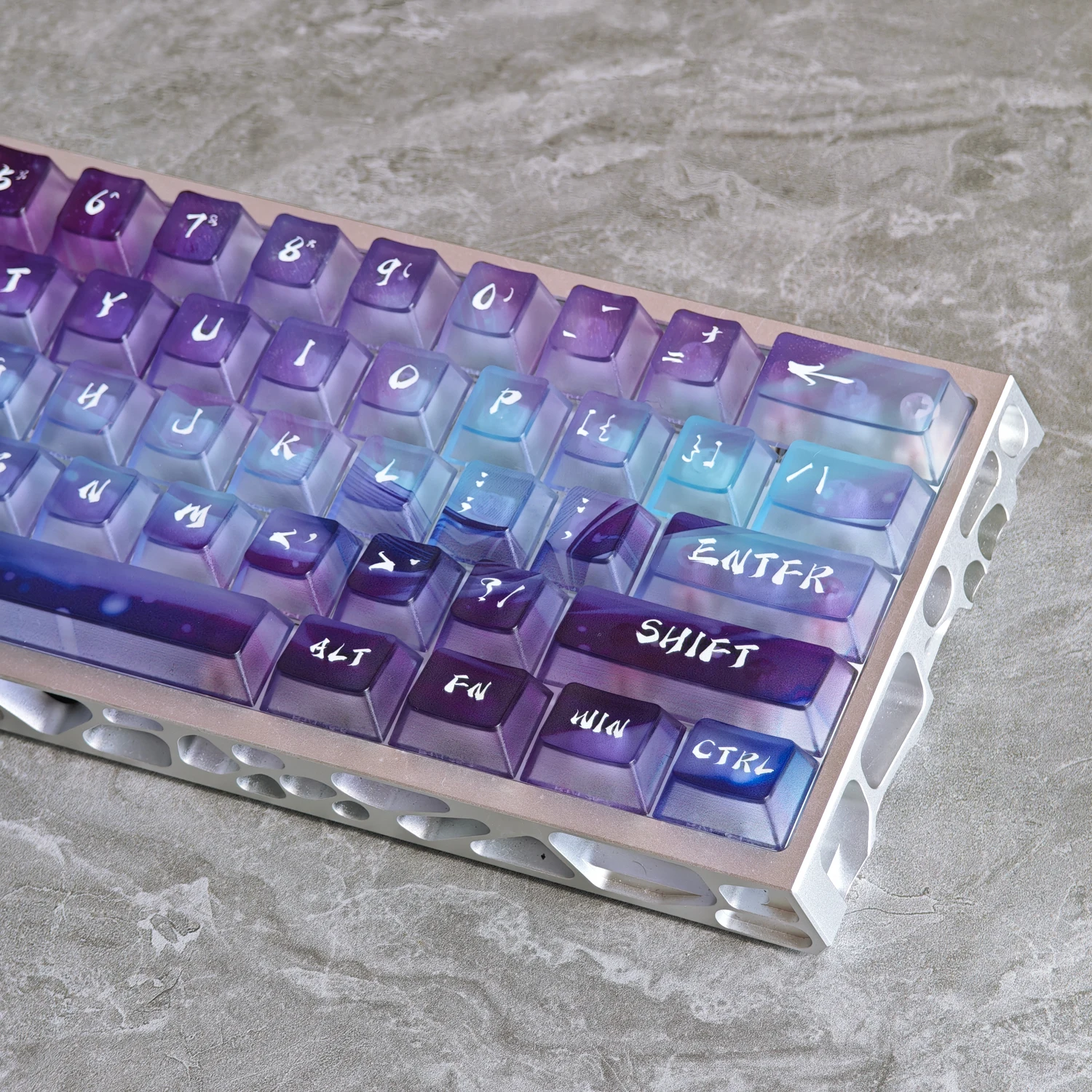 Aurora Polar Light Keycaps 115 Keys PC Fog Translucent Cherry Purple Color for AULA F75 60 68 75 87 104 Mechanical Keyboard - imagen 3
