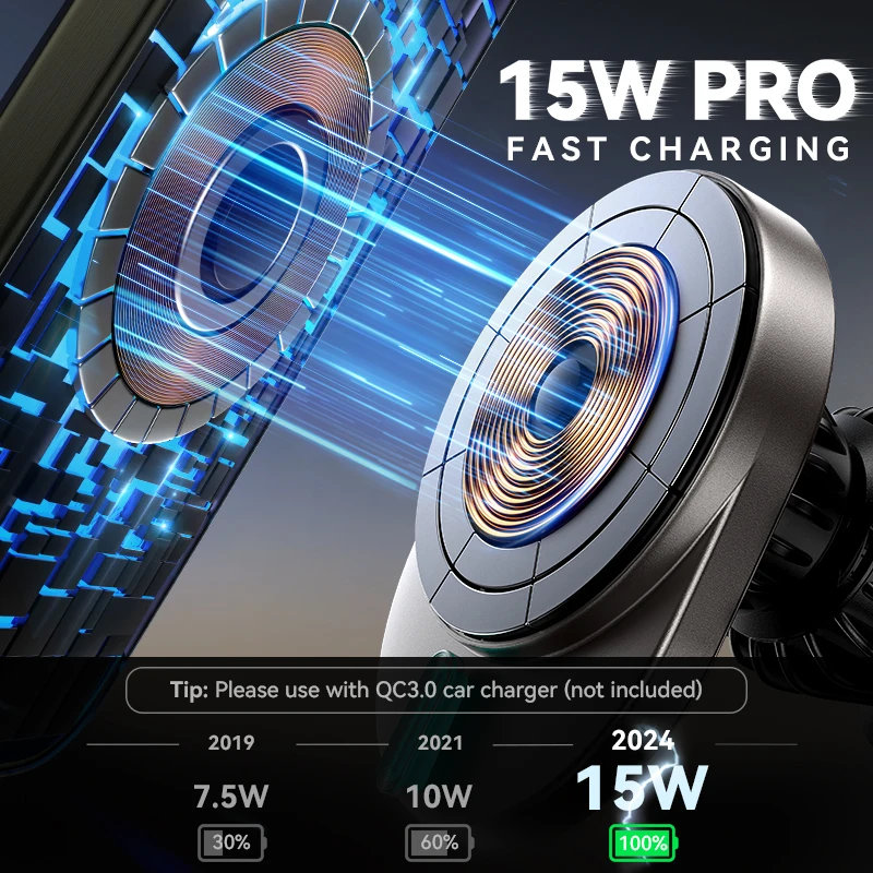 Joyroom-soporte magnético de teléfono para coche, cargador inalámbrico rápido de 15W para iPhone 16/15/14/13, 1/2 unidades - imagen 2