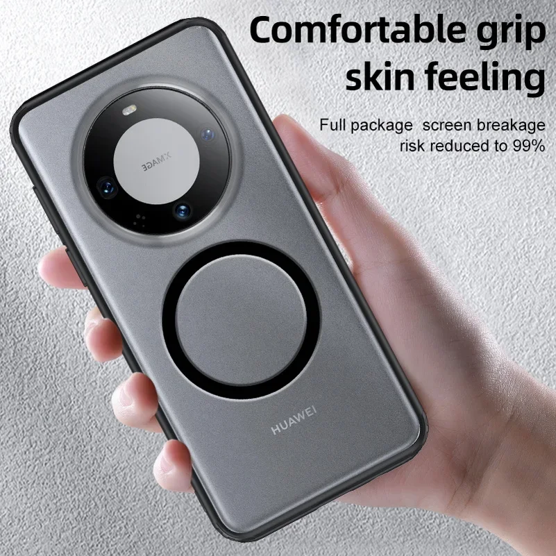 Para Magsafe funda acrílica magnética para PC para Huawei Mate 70 Pro Plus 70pro 60 cubierta mate de carga inalámbrica a prueba de golpes para Mate70 - imagen 3