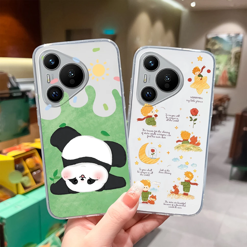 Funda de teléfono para Huawei Pura 70 Pro 70, Ultra bonita, flores, corazón de amor, transparente, suave, TPU, silicona, a prueba de golpes, Fundas traseras - imagen 5
