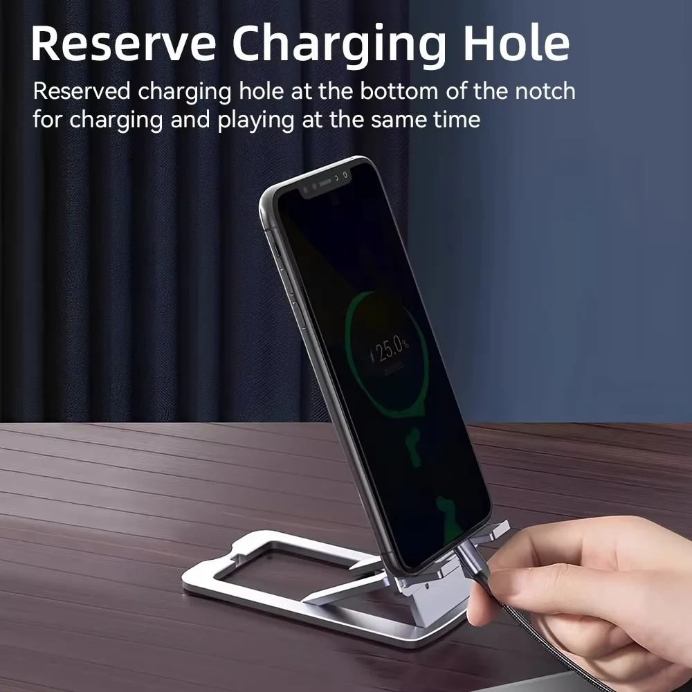 Soporte Universal ajustable plegable para teléfono de escritorio, ajuste de altura y ángulo para todos los teléfonos inteligentes, soporte móvil para todos los teléfonos - imagen 3