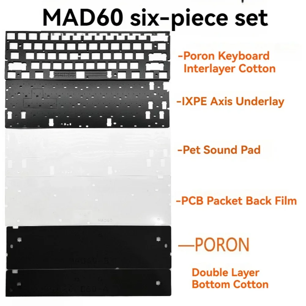MADLIONS MAD60 HE Sound Pad 6Set Paquete de voz de espuma IXPE Axis Underlay Accesorios de teclado mecánico para juegos personalizados DIY