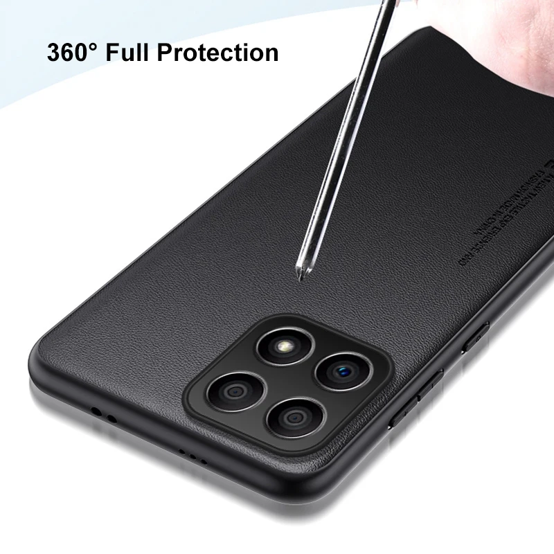 Funda de cuero PU de lujo para Honor X8A, funda trasera de silicona mate a prueba de golpes, funda de teléfono de protección completa para HonorX8A Coque - imagen 5