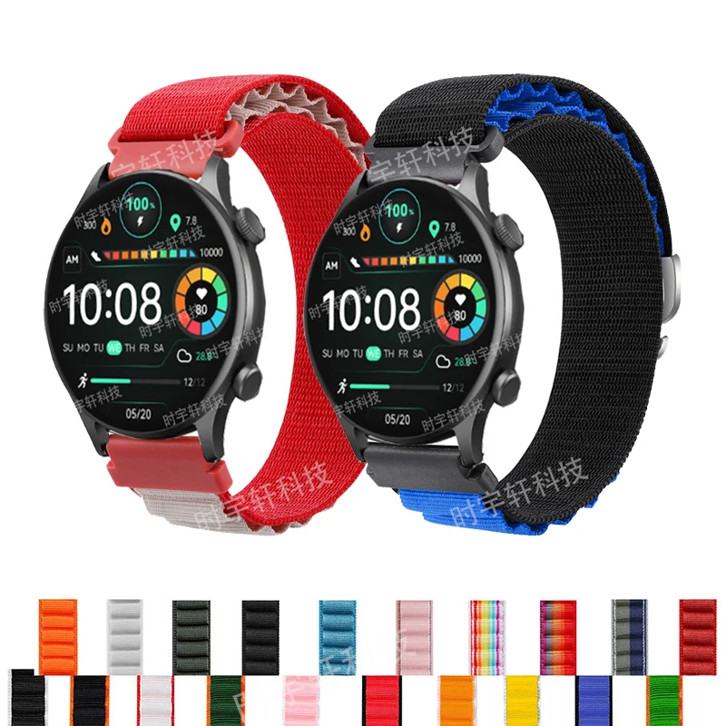 Pulsera de nailon de 20mm y 22mm para HAYLOU Solar Plus RT3, correa para Haylou Watch 2 Pro/RS4 Plus/GST Lite/GS/RT2/RS3/LS05S