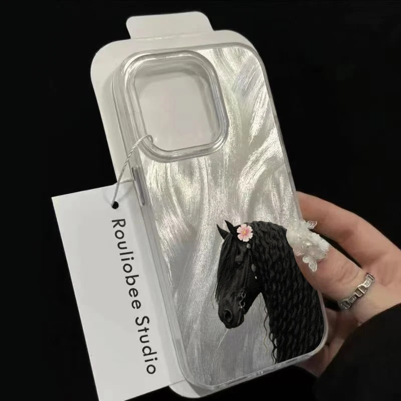 Funda con diseño de caballos galopantes y flores para Samsung Galaxy S25 Ultra, funda S24 FE S23 Plus S22 A16 A26 A36 A56 A55 A54 A53 - imagen 5