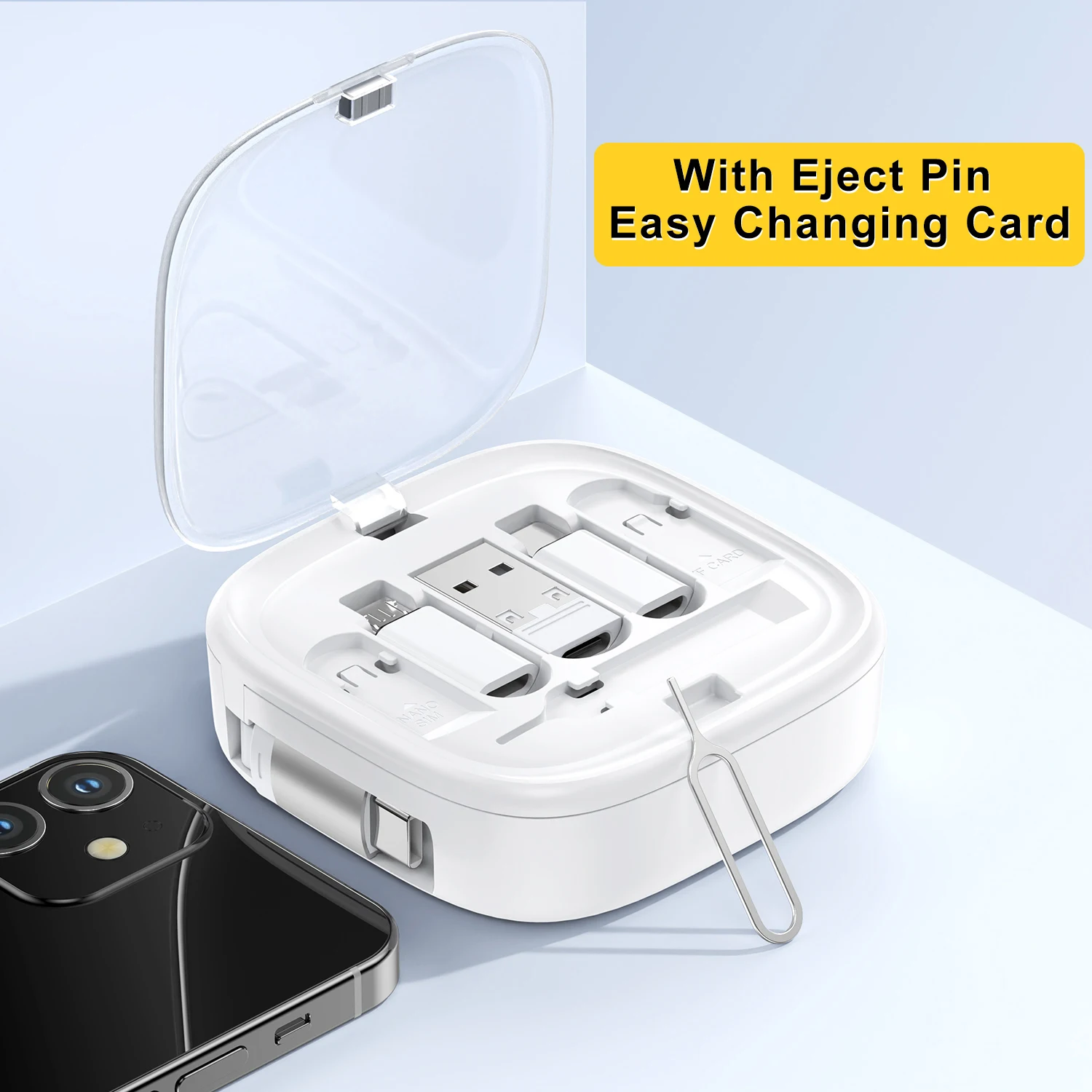 Cable de carga súper rápido multifuncional de 60W para iPhone, Samsung, Xiaomi, Micro USB tipo C, Cable de cargador retráctil - imagen 3