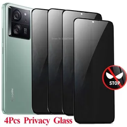 4 Uds vidrio templado de privacidad para Xiaomi 13T Pro 11T 13 Protector de pantalla antiespía para Xiaomi 11T Pro 12T 12T Pro vidrio Protector