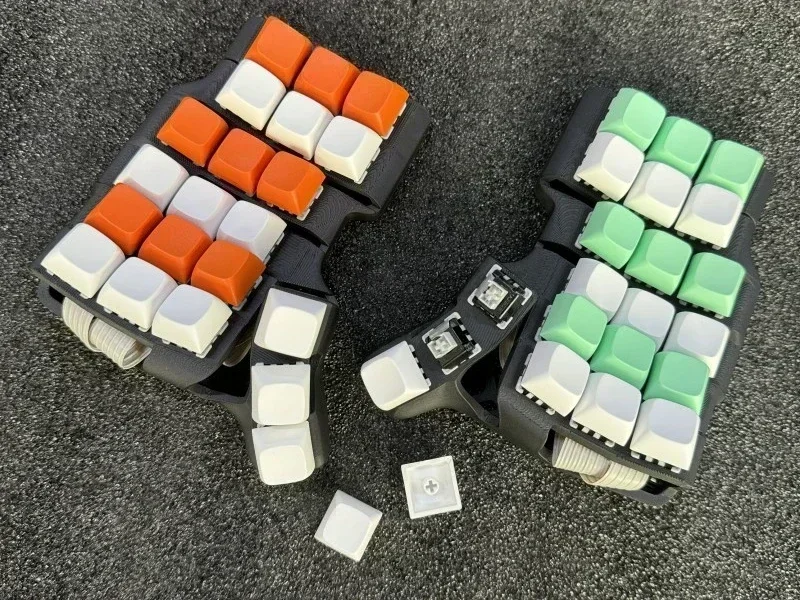 Kit de teclado dividido TBK-Skeletyl, modo único personalizado, 3X5/3X6/4x6, intercambio en caliente, con cable, teclas QMK /VIA, teclado mecánico dividido, regalo de juego - imagen 4