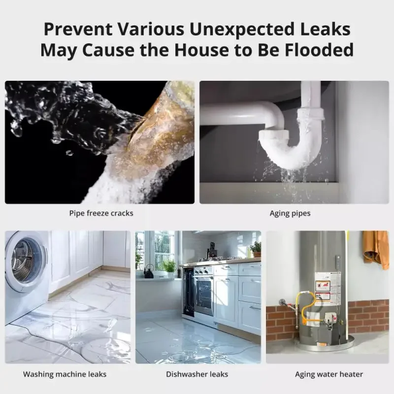 SONOFF-Sensor de fugas de agua SNZB-05P Zigbee, detección de fugas y goteo, alertas en tiempo Real, compatible con asistente doméstico ZHA Zigbee2Mqtt - imagen 5