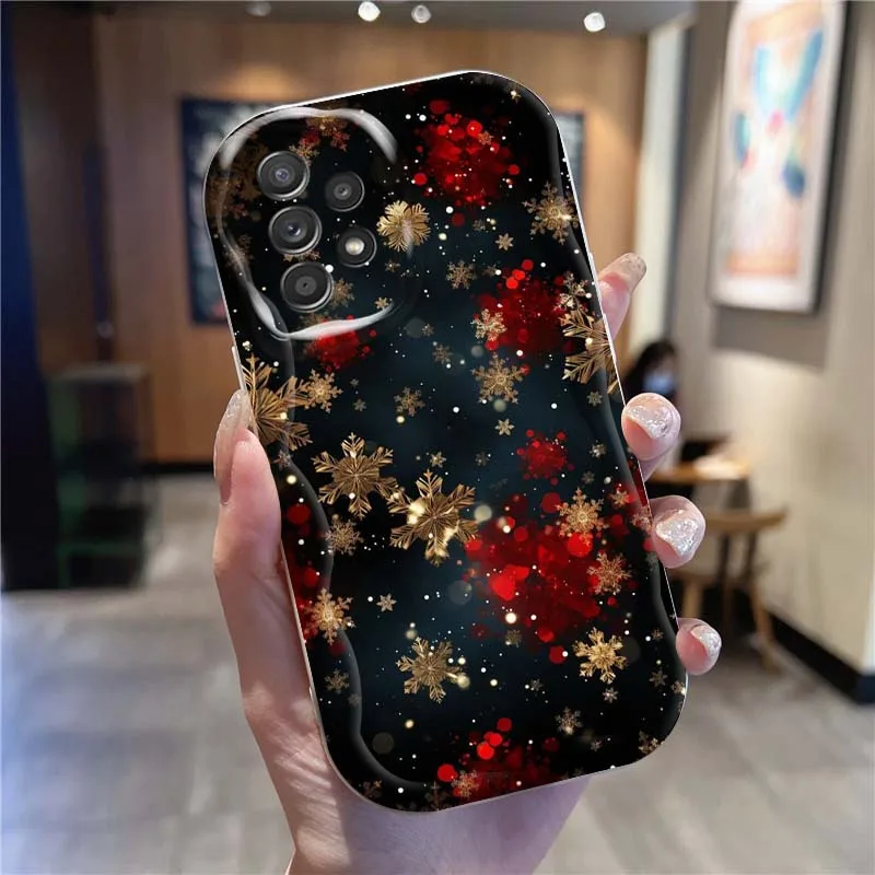 Funda de teléfono Popular con diseño de caballo ciervo de Navidad para Samsung A73 A72 A71 A56 A55 A54 A53 A52 A51 A32 A36 A26 A25 A13 A14 5G aceite ondulado - imagen 2