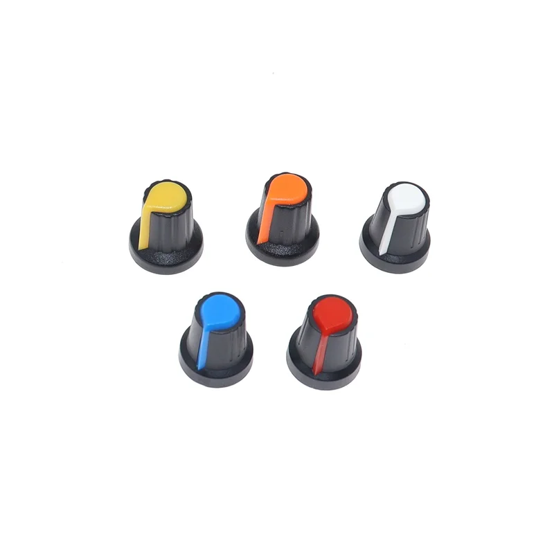 30 Uds WH148 tapa de perilla de potenciómetro (núcleo de cobre) 15*17mm 6mm agujero del eje AG2 amarillo naranja azul blanco rojo 5 valores * 6 uds - imagen 2