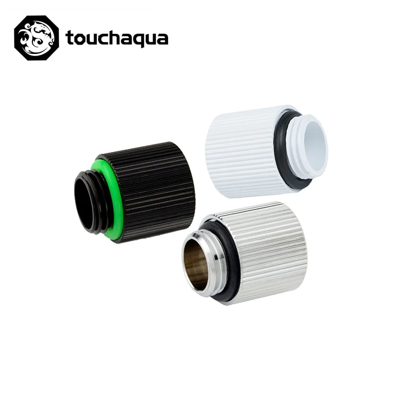 Kit de refrigeración por agua, accesorios de construcción de 2 uds, Touchaqua G1/4 ", 15mm, negro, plateado, blanco