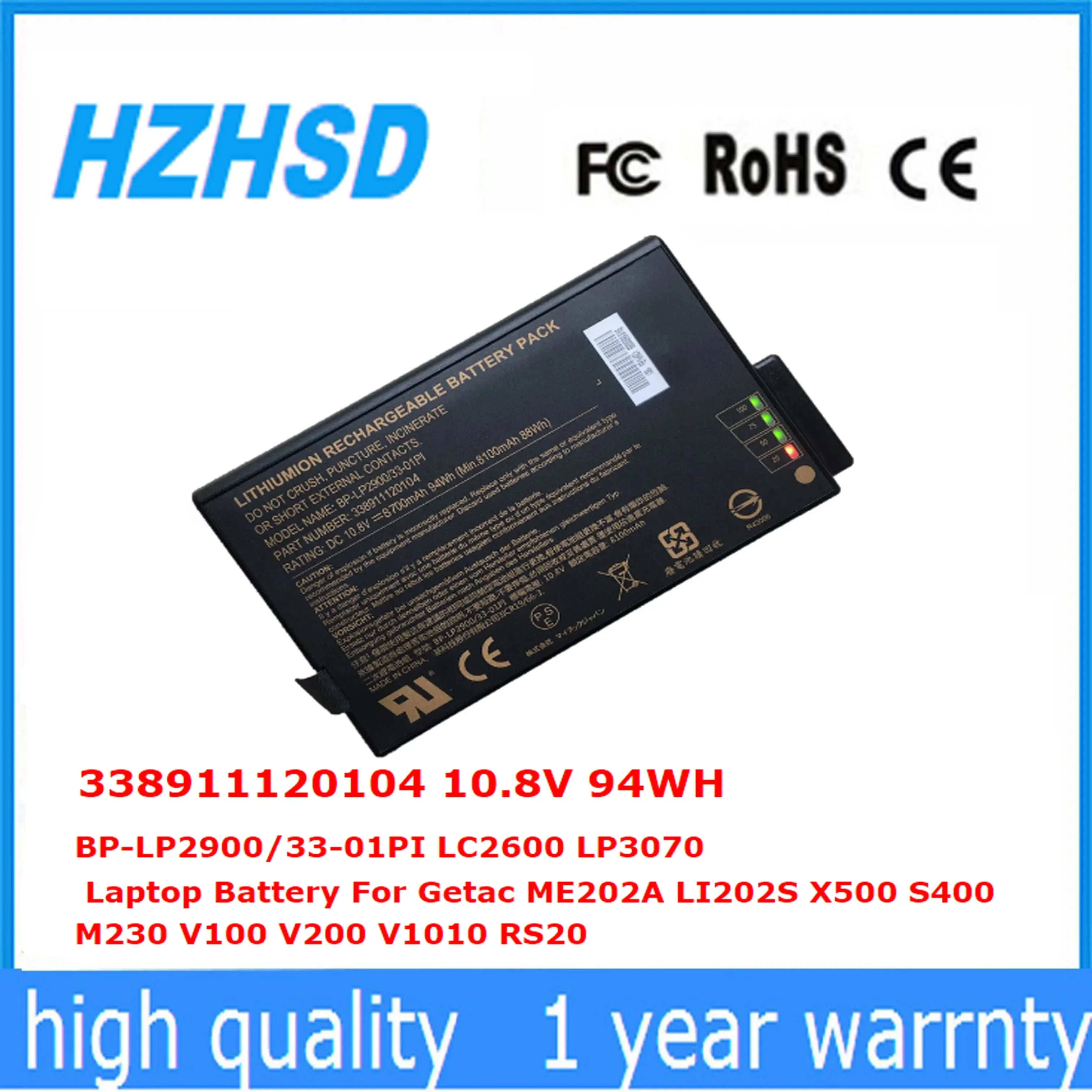 338911120104   94WH BP-LP2900/33-01PI LC2600 LP3070 nueva batería del ordenador portátil para Getac ME202A LI202S X500 S400 M230 V100 V200 V1010 RS20