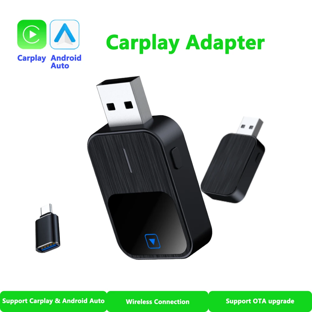 Dongle inalámbrico Android Auto & CarPlay 2 en 1, Compatible con Bluetooth 5,2, Control por voz WiFi para coche con cable OEM Carplay Android Auto - imagen 2