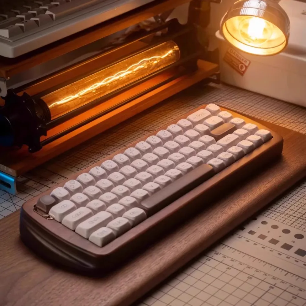 Kit de teclado de madera de nogal NULL68, Kit de teclado mecánico personalizado inalámbrico de tres modos, accesorios de juego de oficina de 68 teclas, soporte a través de - imagen 2