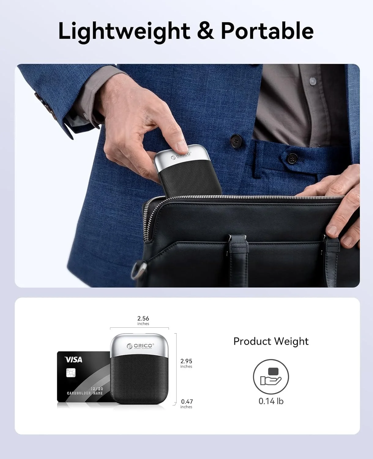 ORICO SSD externo de 1 TB con cable USB C y A 2 en 1, hasta 460 MB/s, unidades de estado sólido portátiles Plug and Play para tableta M5PLUS - imagen 5