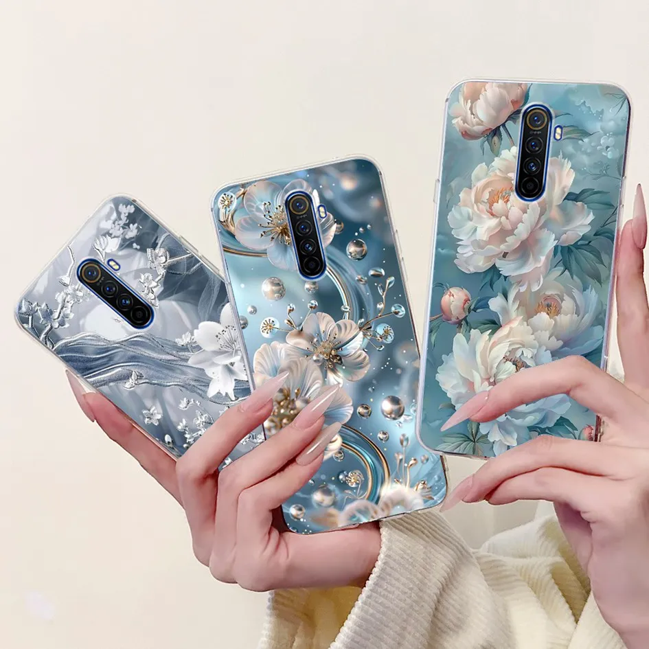 Para Realme X2 Funda Realme X2 Pro cubierta RMX1931 RMX1991 moda flor suave silicona TPU parachoques para Realme XT RMX1921 X2Pro Funda - imagen 5