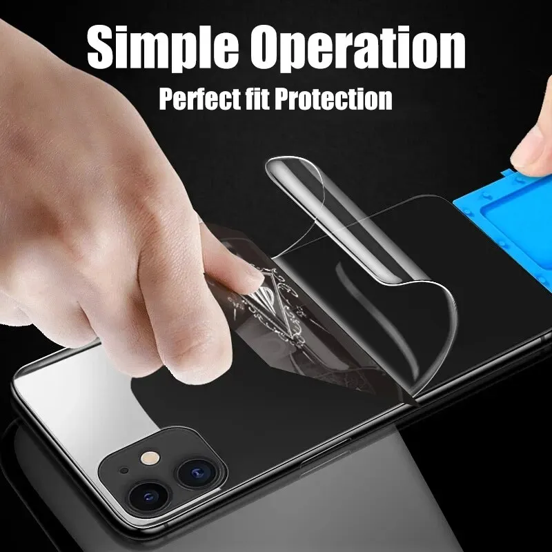 4 Uds película de hidrogel de cubierta completa para iPhone 11 12 13 14 15 Pro Max protectores de pantalla para iPhone 13 14 15 Plus película trasera no de vidrio - imagen 3