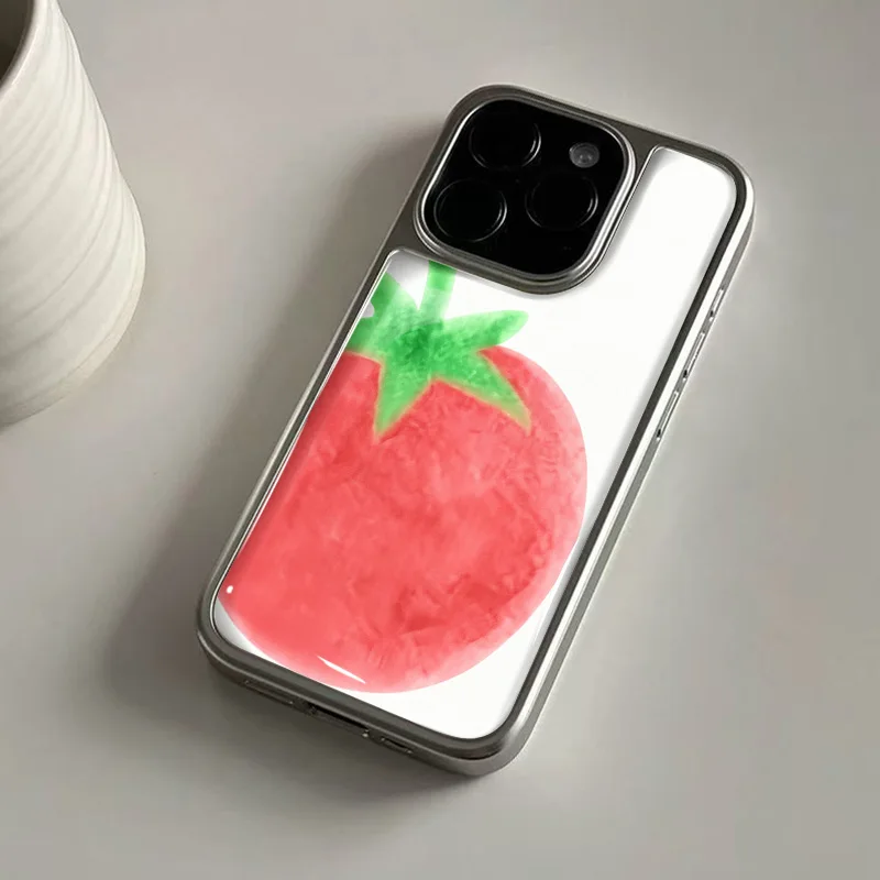 Tomates del mismo estilo de la funda de teléfono de celebridades coreanas para iPhone 17 Air 16 15 Pro Max 14 13 12 11 Plus Condensación en agua - imagen 2