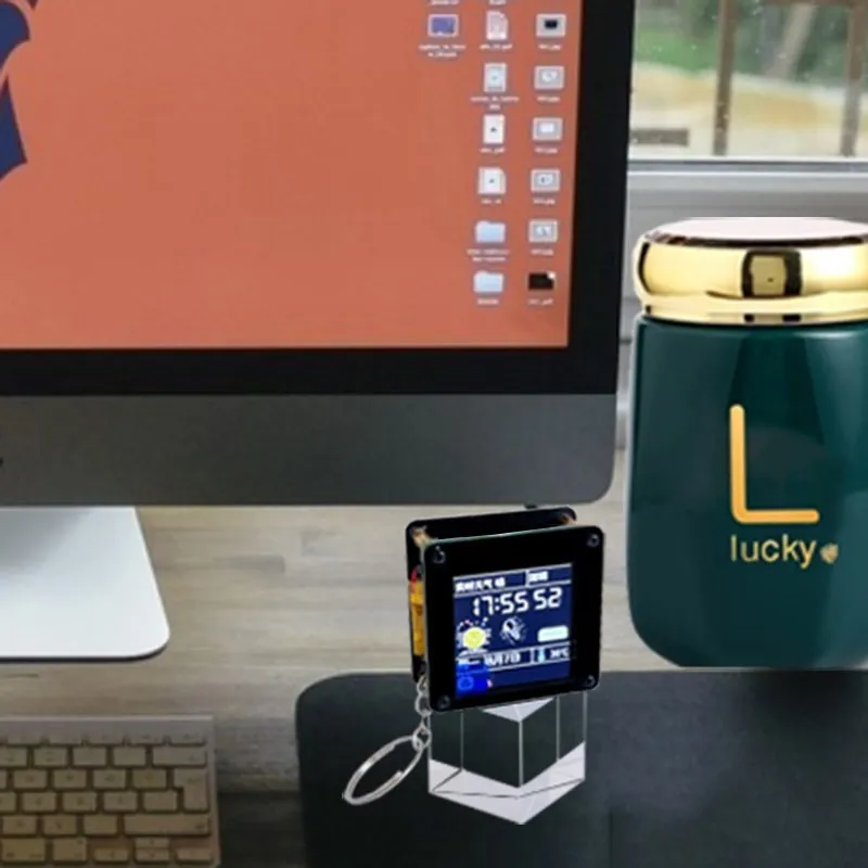 ESP32 C3 pantalla LCD de 1,44 pulgadas adornos pequeños de escritorio colgante de mano portátil Lvgl Spaceman St7735 - imagen 2