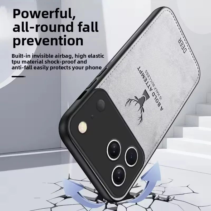 Funda de cuero TPU suave con cabeza de ciervo para IPhone 17 Air 16 E 15 14 13 11 Pro Max Plus 12 Mini 13Mini 12Mini 16E i17 cubierta de parachoques de teléfono - imagen 5