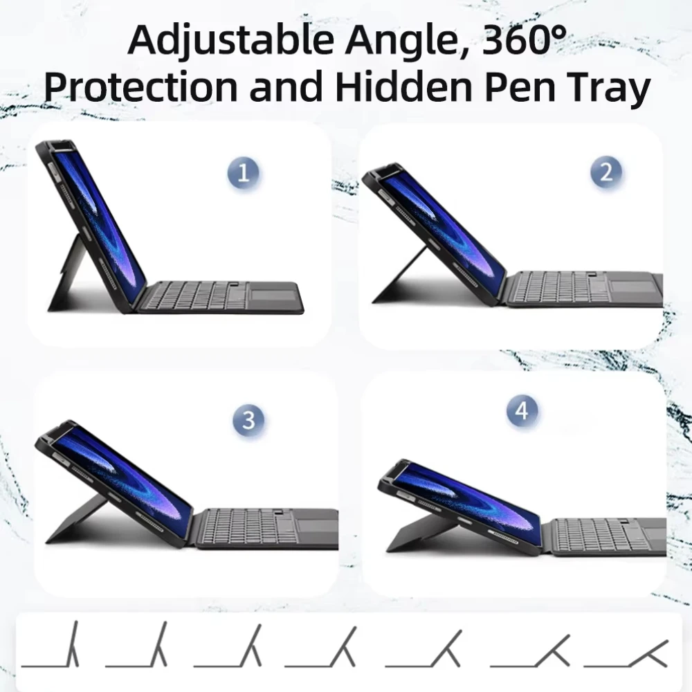 Funda de teclado mágico para Xiaomi Mi Pad 7 7 Pro 11,2 para Mi Pad 6/6 Pro Mi Pad 5/5 Pro 11 pulgadas para 6s pro cubierta de teclado retroiluminado - imagen 4