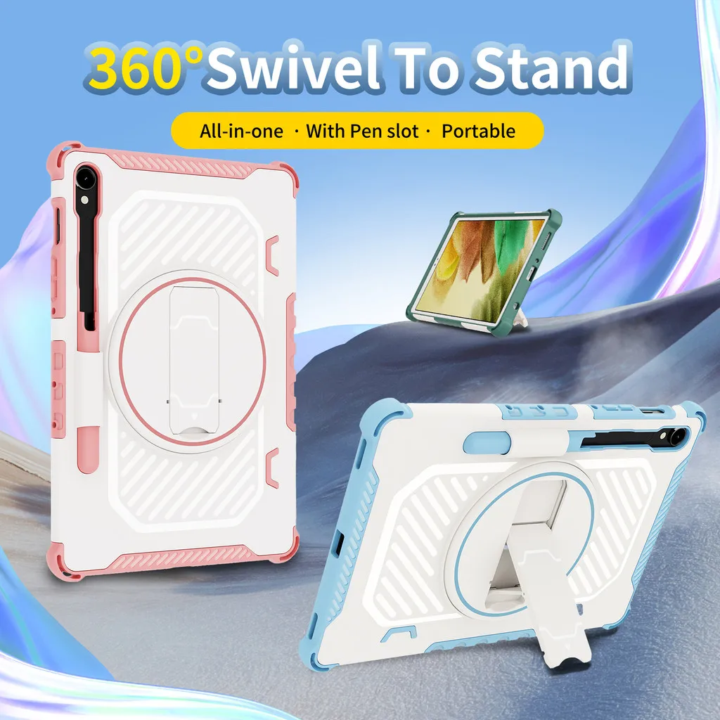 Funda para Samsung Galaxy Tab S10 FE 10,9 X520 2025 A9 X110 8,7 A8 10,5 A9 + A9Plus S9 S8 S7 Armor funda protectora de goma híbrida - imagen 2