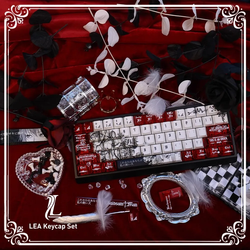 Nuevo juego de teclas de Anime con tema Makima, tapas de teclado de PC PBT, teclas de perfil de cereza personalizadas para accesorios de teclado mecánico - imagen 2