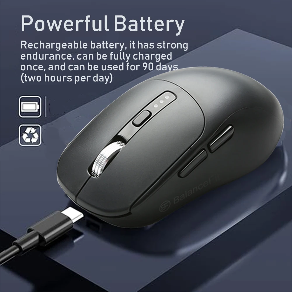 Ratón inalámbrico 2,4G compatible con Bluetooth, ratón ergonómico de modo Dual para ordenador de juegos para PC, portátil, ratón inalámbrico para el hogar y la Oficina - imagen 4