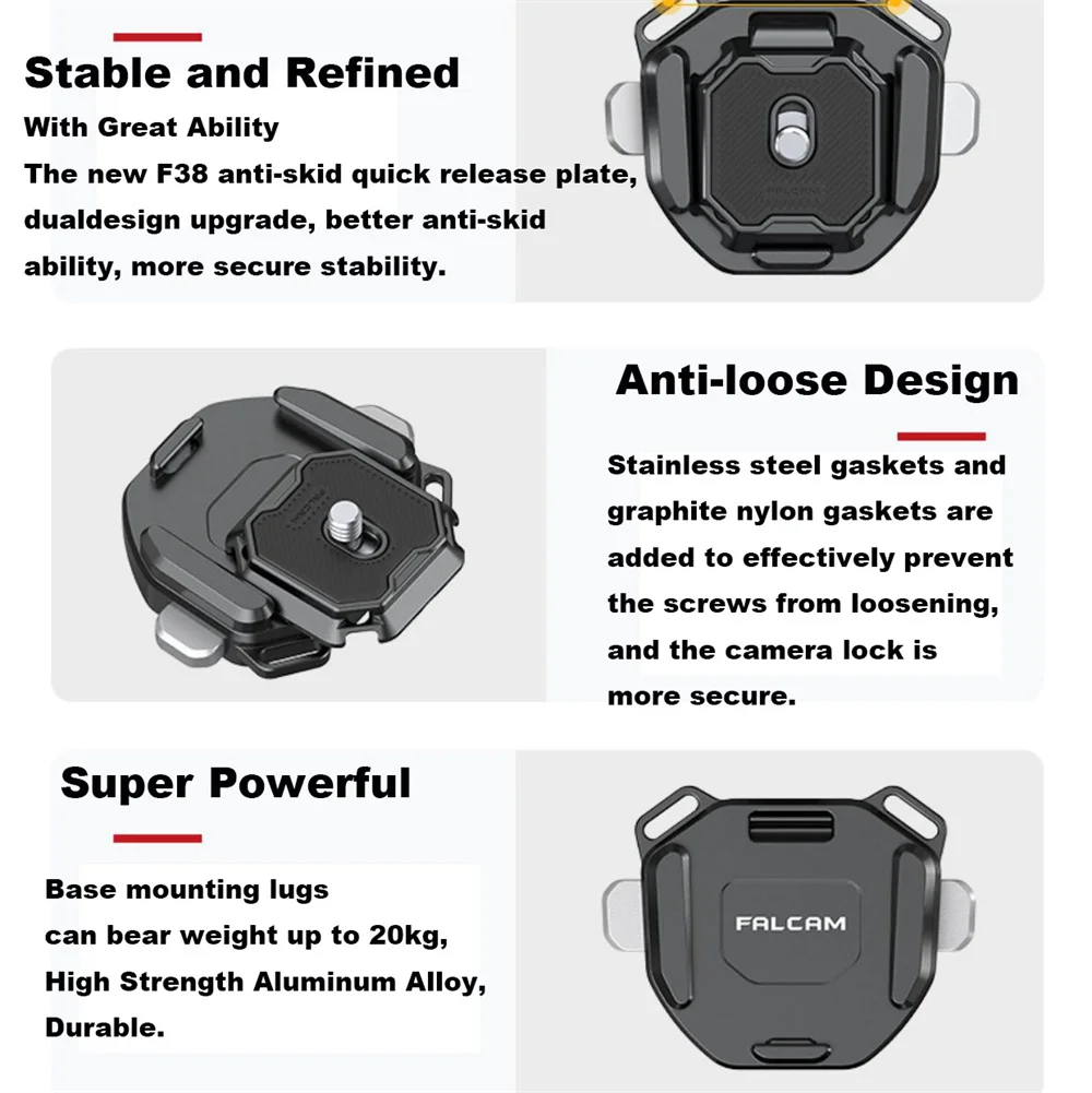 FALCAM F38 V2 Clip de correa de hombro Universal DSLR cámara cardán Arca Swiss placa de liberación rápida abrazadera accesorios de fotografía - imagen 5